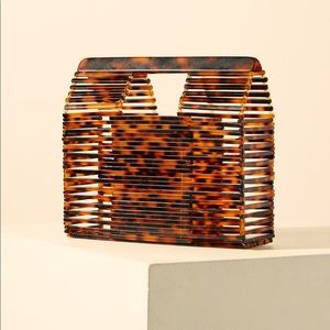 Anthropologie Caged Lucite Basket Bag